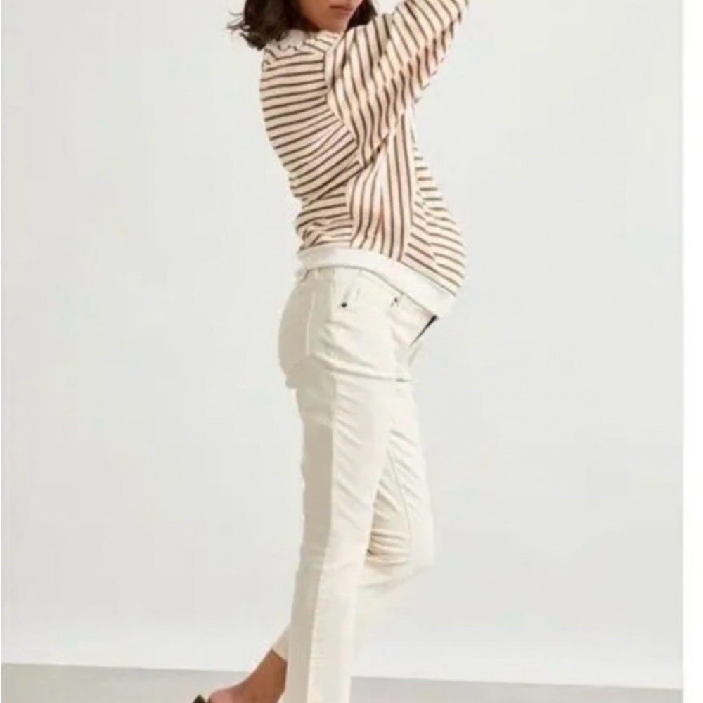 Hatch Straight Cream Maternity Pants
